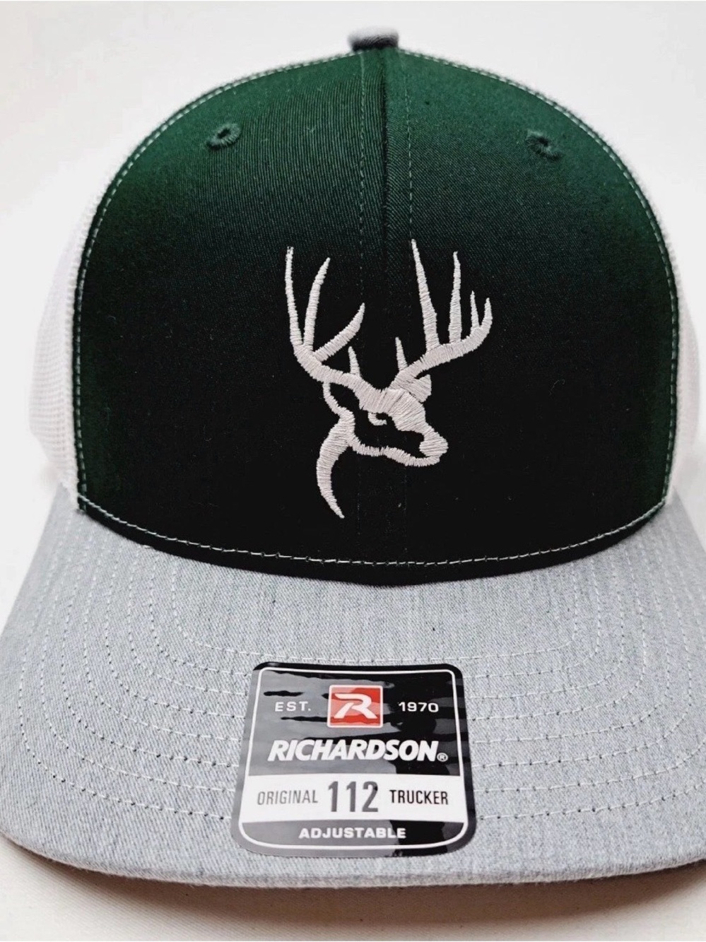 Richardson 112 Trucker Buck Deer Hunter Embroidered Cap Hat Snapback Mesh